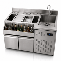 Évier de bar en acier inoxydable 201 OEM ODM avec rinçateur de verres, mode éco, équipement de bar économe en énergie pour professionnels