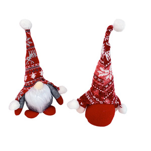 Mignon Noël À La Mode Rudolf Adorable Tricoté Chapeau Gnome Ornements En Peluche pour La Fête De La Famille - Product Image 3