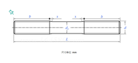 JunChuang Double Thread Rod 304 Stainless Steel Zinc Finish Double-Headed Screw Rod and Bolt with Stud Rod M3-M24