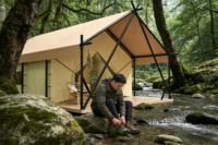 Tente de safari de luxe quatre saisons de la série Neptune |   Hébergement de glamping haut de gamme double couche résistant au vent (80 km/h) (5x7m)