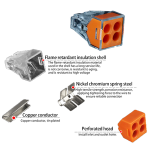 Sản phẩm hot 773 106 dây nối thiết bị điện nhà cung cấp sản xuất tại Trung Quốc 6 lỗ Cáp nối Doanh thỏa thuận trực tiếp - Product Image 4