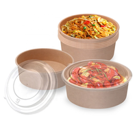 Meilleures ventes de bol à salade en papier kraft écologique boîte à lunch biodégradable avec couvercle jetable pour usage alimentaire