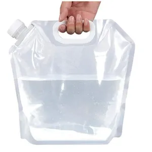 便携式折叠式徒步旅行野营户外塑料酒水壶嘴袋5l 5升10l 20l带柄水容器