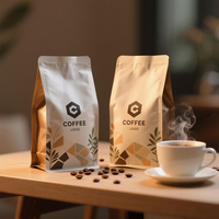 Imprimé personnalisé 150g-250g Zip Lock Stand Pouch Doypack Coffee Bean Pet Food Packaging Bag Valve for Coffee Jelly Autres produits