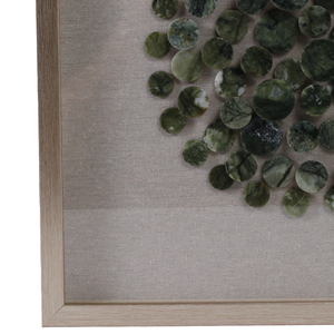 Arte murale contemporanea con accenti di dischi verdi a strati in cornice quadrata per l'arredamento del soggiorno - Product Image 4