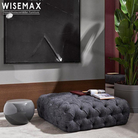WISEMAX estilo europeo de lujo muebles de sala de estar Villa Hotel piso de terciopelo sofá Chesterfield 3 plazas sofá de ocio