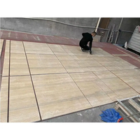 Nouvelle conception de carreaux de marbre beige travertin à rainures courbes, pierre concave à cannelures, carreaux de travertin cannelés pour buffet