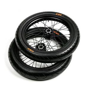 Ensemble de roues Supermoto Surron LBX 17 pouces en aluminium CNC, pneus haute adhérence 70/90-17 90/80-17 pour vélo électrique avant et arrière (stock US) - Product Image 3