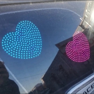 <span class=keywords><strong>D</strong></span>écoration de fenêtre de <span class=keywords><strong>voiture</strong></span> éclairée en forme de cœur et de cœur brisé, anti-collision, avertissement LED, alimentation USB, lumière dynamique - Product Image 3