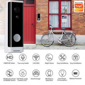 {Manufacturer} Sonnette de porte intelligente Tuya Smart Life 1080P haute définition, caméra vidéo Wi-Fi pour la maison, compatible Google et Alexa - Product Image 4