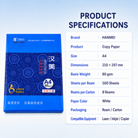 Papier copie blanc Hanmei A4 80 g/m², 500 feuilles par rame, paquet bleu pour impression de bureau