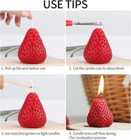 Bougie parfumée en forme de fraise, cire de soja, parfum de fruits, bougies décoratives pour chambre à coucher, décoration de table de fête, accessoires photo, cadeau d'anniversaire
