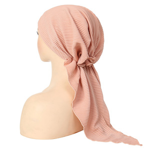 Hijab Turbante Lungo in Tinta Unita per Donne Musulmane con Lacci Lunghi in Poliestere Traspirante ed Elastico - Product Image 6