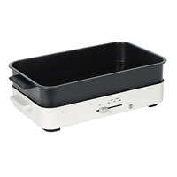 Casserole Électrique Détachable 2-en-1 avec Gril 5L 1500W, Appareil de Cuisson Intérieur Multifonctionnel pour BBQ, Shabu Shabu, Cuisson à la Vapeur et Ébullition Domestique