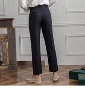 Celana Kerja Pria Musim Gugur, Pinggang Sedang, Formal, Kancing, Ringan, Kanvas Anti Air, Multi-Kantong, Serbaguna, Katun Worsted