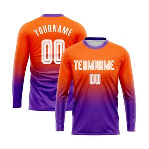 Bold Gradient <b>Long</b> Sleeve Soccer Jersey Football Athletic Shirt Breathable Quick Dry Performance <b>Match</b> Training Uniform for Men - Product Image 1