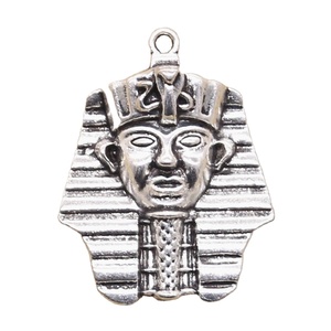 Ciondoli re egiziano Tutankhamen 36x28mm pendenti Color argento antico che fanno fai da te a mano tibetana che trovano gioielli - Product Image 1