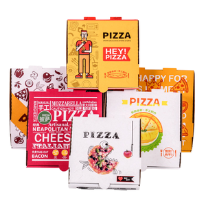 Cajas de Pizza Corrugadas Personalizadas para Llevar, Empaque de Papel Kraft de Grado Alimenticio, Cajas de Entrega Apilables y Duraderas, Paquete al por Mayor para Exportación - Product Image 1