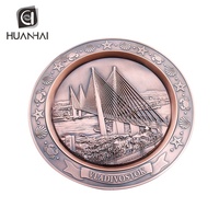 Antique cuivre placage 3D Corée vladivostok plaque de métal souvenir