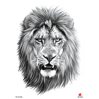 Tatouage temporaire en papier motif lion sexy - Autocollants de tatouage résistants à l'eau au design indien personnalisé et tendance