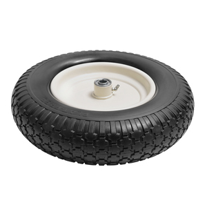Pneu et roue en mousse PU 4.80/4.00-8 en gros pour <span class=keywords><strong>brouette</strong></span>, remorque, chariot, <span class=keywords><strong>tondeuse</strong></span> autoportée – Pneu de remplacement 16 pouces - Product Image 4