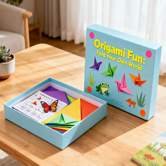 Fun Easy Educational Origami Book for 4-6Y Kids Colorful Paper Animal Craft Set Handmade Art Tutorial for Classroom & Home