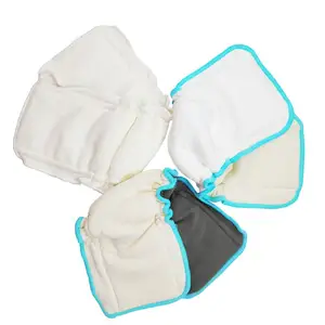 overlocking reusable microfiber cloth diapers with bamboo charcoal nappy inserts liner double gussets