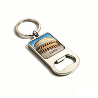 Llavero Abridor de Botellas de Metal Personalizado con Resina Epoxi, Souvenir Turístico de Venecia, Corea, Pisa, Italia, Génova, Milán