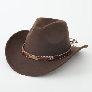 Chapeau de cowboy Fedora en feutre souple à bord roulé, personnalisé avec logo, unisexe, pour activités décontractées en extérieur – Vente en gros - Product Image 2
