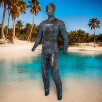 DIVESTAR Setelan Atasan dan Celana 3mm CR Neoprene Tahan Air Berlapis Titanium untuk Spearfishing, Pria dan Wanita