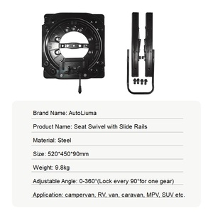AutoLiuMa <span class=keywords><strong>Base</strong></span> <span class=keywords><strong>de</strong></span> siège <span class=keywords><strong>de</strong></span> voiture pivotante à 360 degrés siège <span class=keywords><strong>de</strong></span> véhicule piédestal siège <span class=keywords><strong>base</strong></span> pivotante plaque d'acier avec rail coulissant - Product Image 5