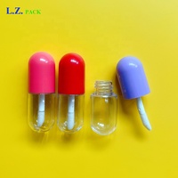 Ljingl-zhuang quantité minimale de commande Mini capsules à brillant à lèvres, 100 pièces, populaire, rouge, violet, rose, bleu, sans Logo, 4ml