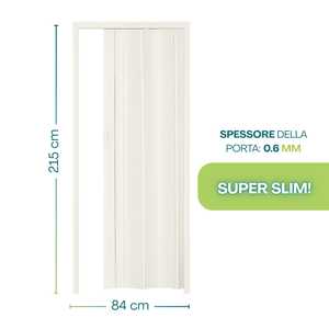 Porta Pieghevole in ABS 215x82 cm Spessore 0,6 mm Design Moderno Divisorio per Ambienti - Product Image 2