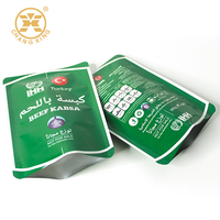 Sachet rétractable personnalisable à trois soudures latérales, étanche à l'humidité, de qualité alimentaire, résistant aux températures, pour soupes de thon et de riz prêtes à consommer