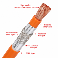 EV-Ladekabel für Neue Energien Hochtemperatur-XLPE-Isoliertes Stromkupferkabel Hochspannungs-Automobilkabel Abgeschirmt Orange