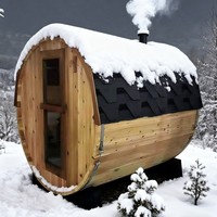 Saunas extérieurs modernes pour 4 personnes, maison de vapeur, sauna infrarouge en bois massif de cèdre rouge, baril de sauna extérieur