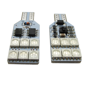 Ampoule LED 5050 SMD RGB T10 194 168 W5W pour éclairage intérieur de voiture, lampe de lecture, 12 LED avec télécommande 24 touches, clignotant stroboscopique - Product Image 3