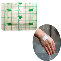 Pansement de plaie transparent stérile médical de taille personnalisée avec coussin en coton, pansements de plaie transparents en forme d'île chirurgicaux