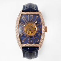 Montre mécanique manuelle de précision pour homme, qualité boutique, lumineuse, multicolore, or rose, diamant, étanche, tourbillon central