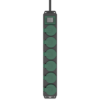 Prise de courant étanche IP44 à 6 prises 250V pour usage extérieur dans le jardin et l'atelier avec câble en caoutchouc (16A)
