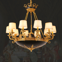 Lustre en tissu de laiton de villa de conception néo classique européenne