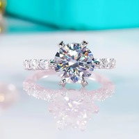 Pabrik Perhiasan JIUZUAN Grosir Cincin Pertunangan dan Lamaran Berlian Moissanite Perak S925 Warna D VVS Laris Manis