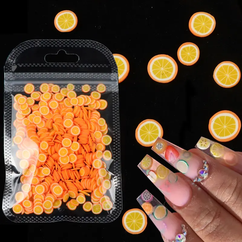 Gratis Verzending Polymeer Klei Diy Gemengde 3D Nail Citroen Sliders Diverse Fruit Bloem Slices Sticker Voor Vrouwen Meisjes