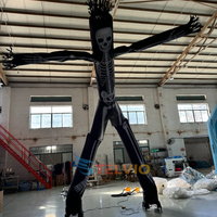 Décoration d'Halloween Squelette Air Danseur Gonflable Air Sky Dancer Gonflable Marionnette Tube avec Deux Jambes