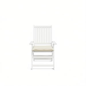 Coussin de chaise d'extérieur blanc crème 19,7x19,7x2,8 en tissu Oxford, amovible et lavable, pour mobilier de patio - Product Image 1