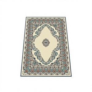 Alfombra de Oración Persa Rectangular de Alta Densidad, 17 mm de Grosor, para el Hogar y Viajes, con Base Antideslizante de Goma, Patrón Geométrico, Hecha a Máquina - Product Image 1