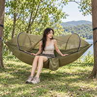 Hamac de camping avec moustiquaire, portable, pour 1-2 personnes, idéal pour la randonnée, le camping, le jardin, la plage et les pique-niques