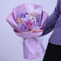 Kotak Hadiah Bunga Buatan Tangan Tahan Lama 3-5 Tahun Terakhir Buket Mawar Merah Abadi Romantis Hari Valentine Ulang Tahun