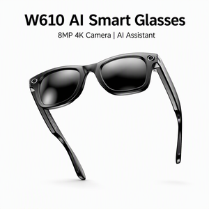 Lunettes Intelligentes W610 avec IA, Capture Vidéo 4K UHD, Micro Anti-Bruit, Audio Bluetooth, Caméra Intégrée pour Vlog YouTube - Product Image 1