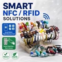 Pulsera Inteligente NFC con Cordón Ajustable y Cuentas para Eventos de Redes Sociales, Marca Personal y Enlaces Digitales
